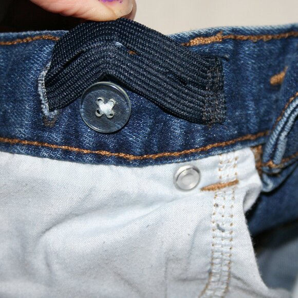 BOYS 8 DENIM BLUE JEANS REGULAR RELAXED FIT POCKETS ADJUSTABLE WAIST EUC - Picture 9 of 14